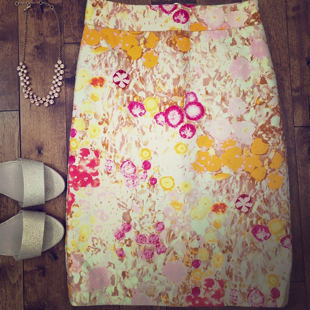 J. Crew Pastel Print Pencil Skirt size 0